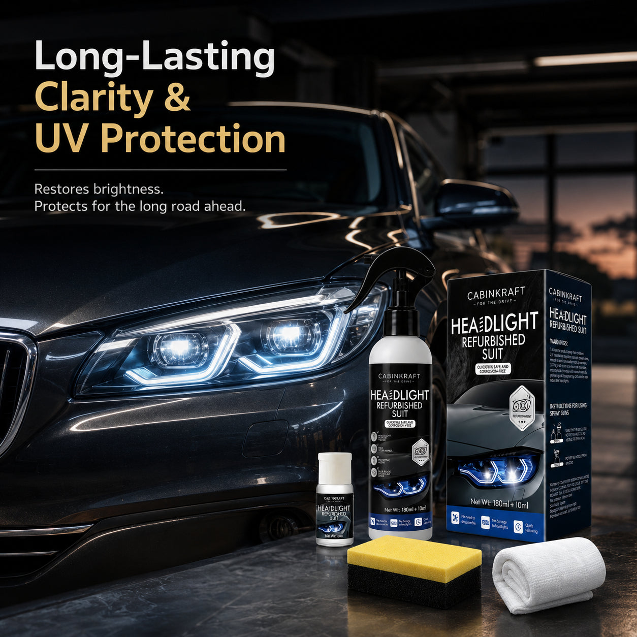 Headlamp Restoration Fluid — Restores Yellowed & Oxidized Headlights