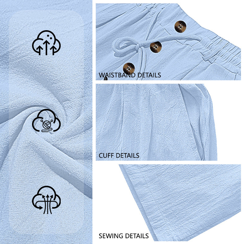 Men's Loose Fit Casual Relaxed Fit LightweightLinen Pants