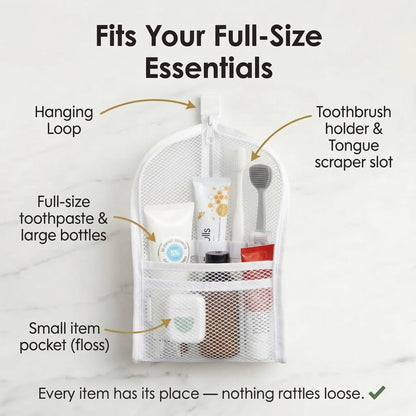 🎒Mesh Zipper Toiletry Storage Pouch-Buy 1 get 1 free - Multi-Pocket Travel Cosmetic Organizer Bag