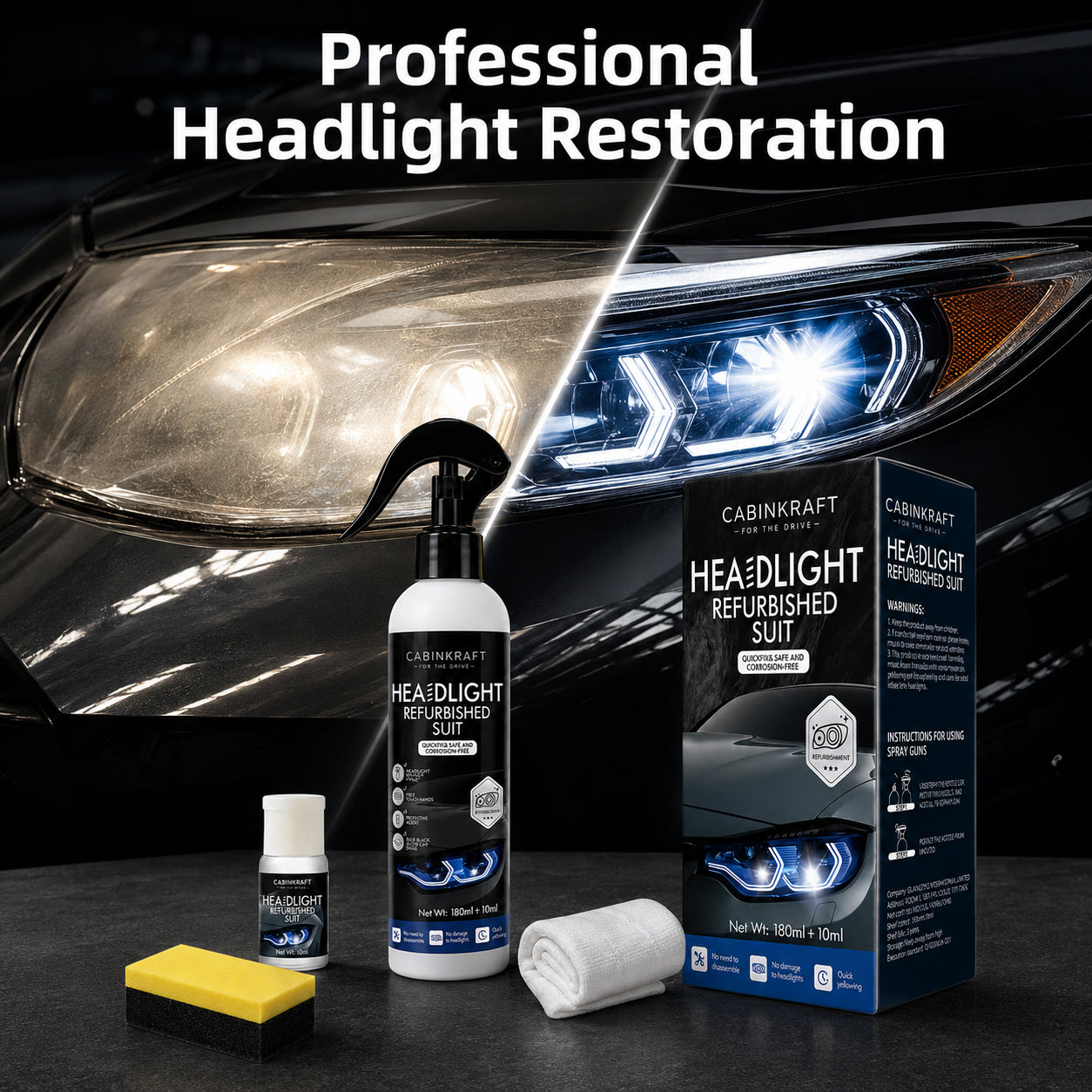 Headlamp Restoration Fluid — Restores Yellowed & Oxidized Headlights