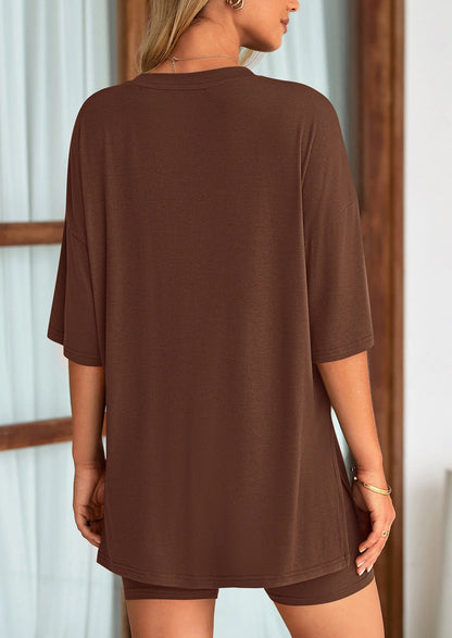 Women's Two PieceLounge Set SummerCasual Oversized Shirts