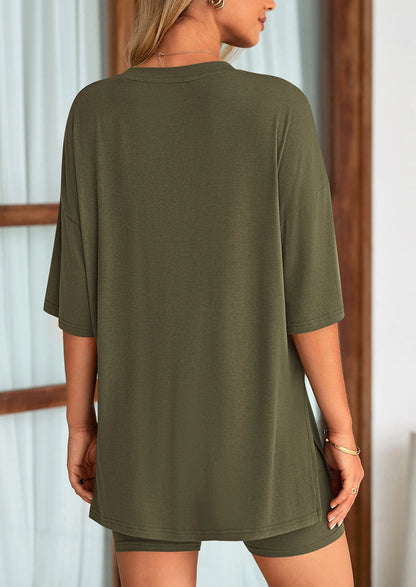 Women's Two PieceLounge Set SummerCasual Oversized Shirts