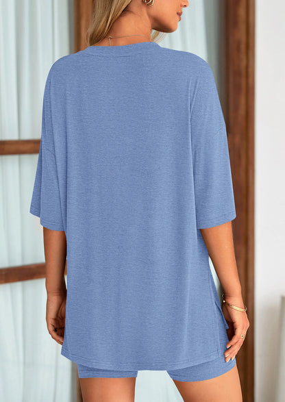 Women's Two PieceLounge Set SummerCasual Oversized Shirts
