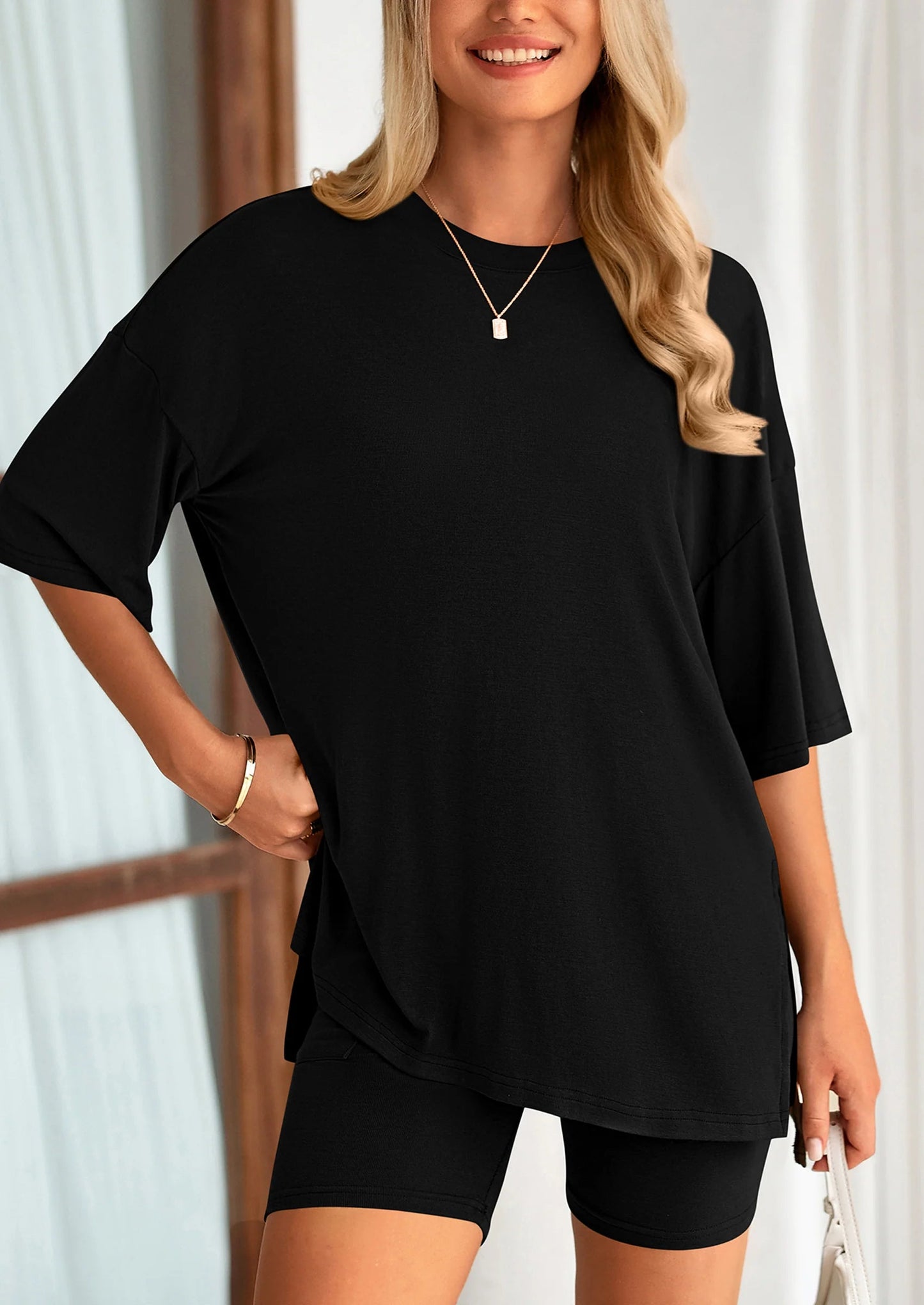 Women's Two PieceLounge Set SummerCasual Oversized Shirts