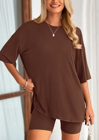 Women's Two PieceLounge Set SummerCasual Oversized Shirts