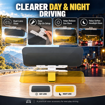 Universal HD Anti-Glare Car Visor for Day & Night
