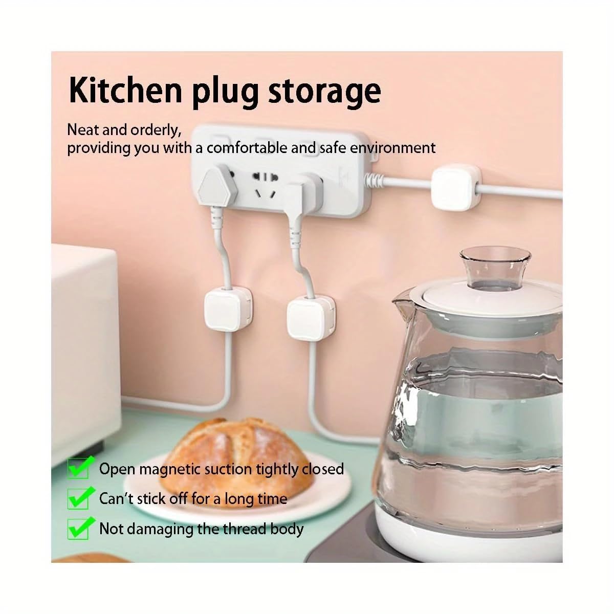 🔥BUY MORE SAVE MORE—Magnetic Cord Organizer, Easy Secure Adhesive Cable Management