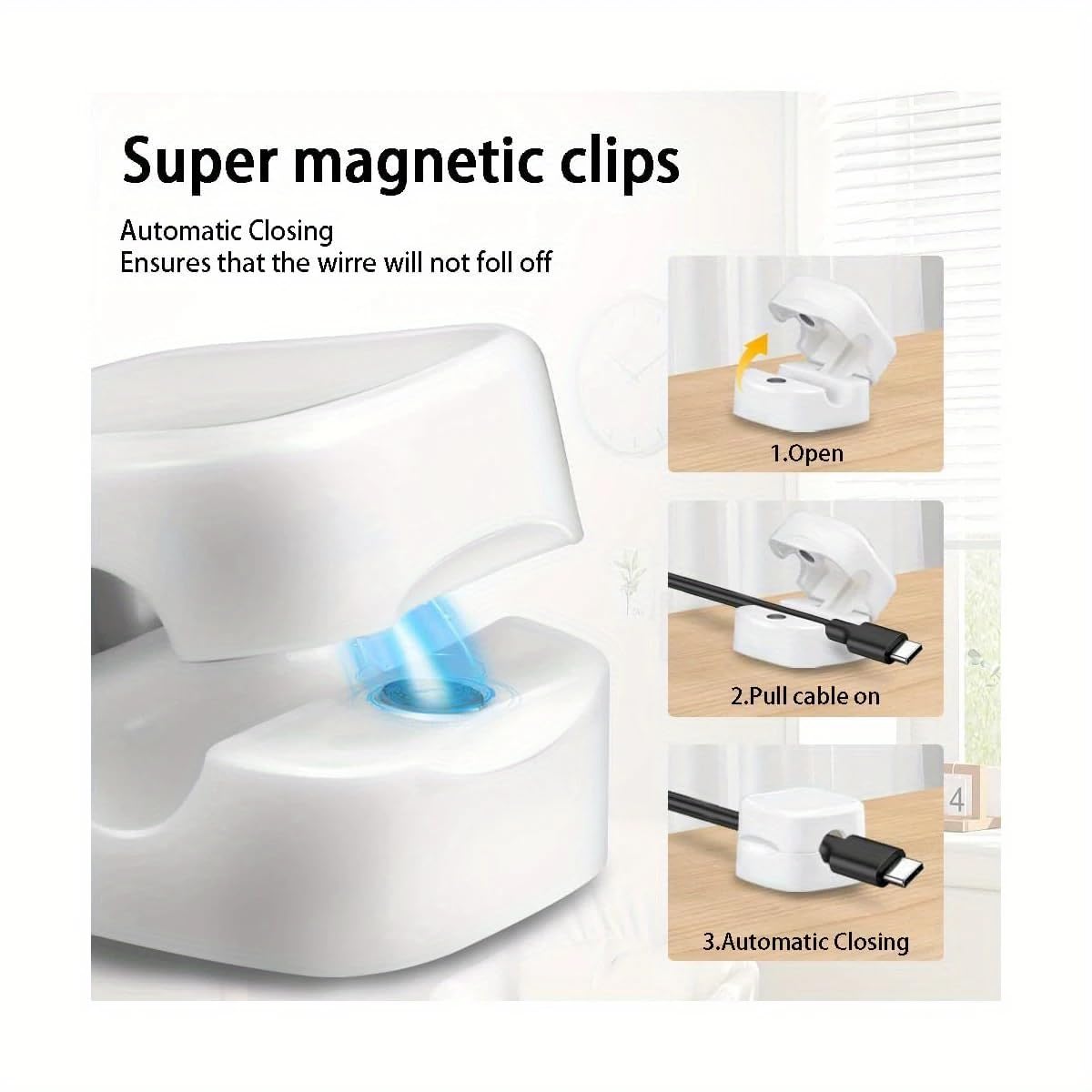 🔥BUY MORE SAVE MORE—Magnetic Cord Organizer, Easy Secure Adhesive Cable Management