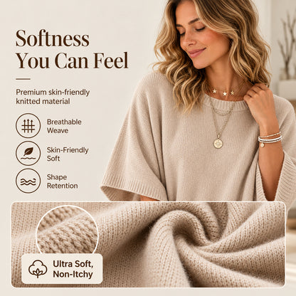 Women's Loose Solid Color Casual Knit Sweater