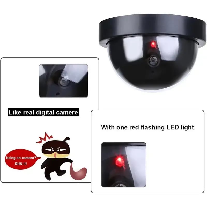 2026 Hot Sale🔴 Dummy Dome Security Camera with Flashing LED – Add a Visible Security Presence