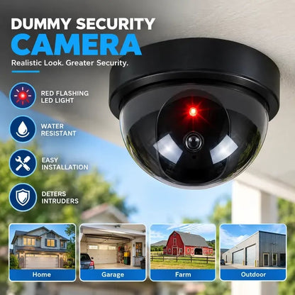 2026 Hot Sale🔴 Dummy Dome Security Camera with Flashing LED – Add a Visible Security Presence