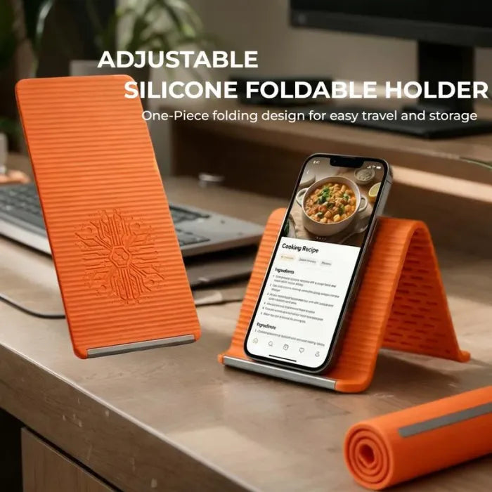 Flexibler Silikon-Aluminium-Handyständer | Biegsamer faltbarer Halter für Handy, Tablet, Laptop